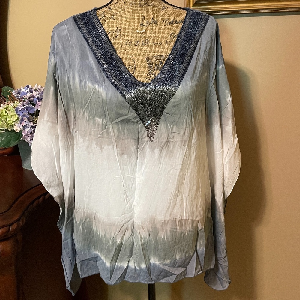 Tribal Jeans Tie Dye Poncho Top L/XL